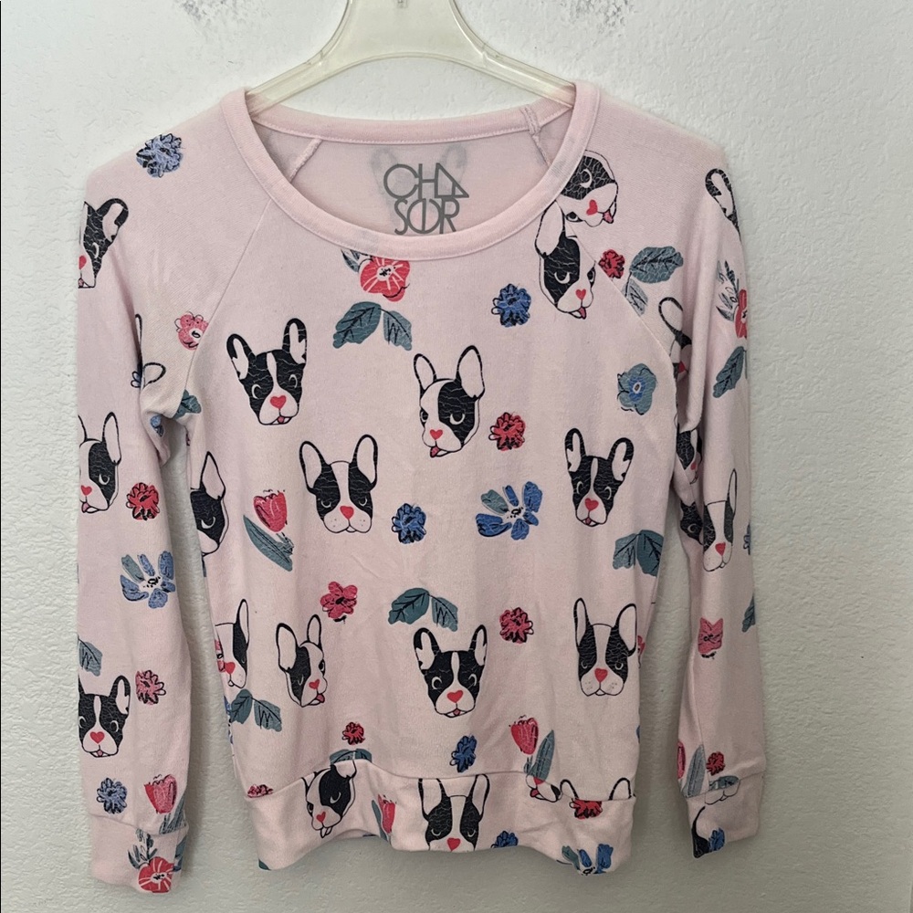 Chaser Kids Light Pink French Bulldog Sweatshirt